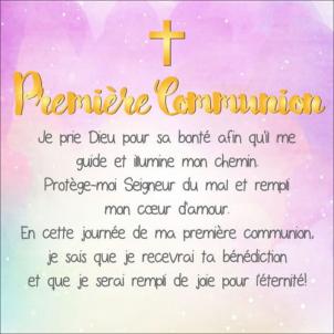 Led Lit With French Text - Première Communion Block Sign