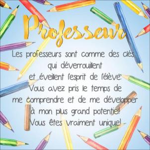 Led Lit With French Text - Professeur Block Sign