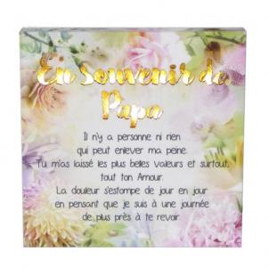 French Text- - En Souvenir De Papa Block Sign