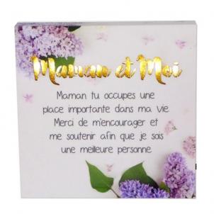 French Text- - Maman Et Moi Block Sign