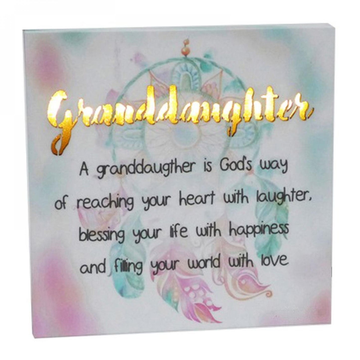 Led With Text- Granddaughter Block Sign