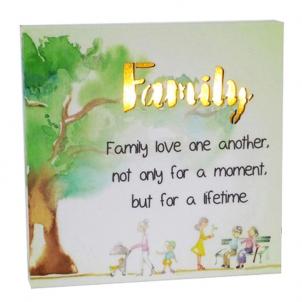 Led With Text- Family Block Sign