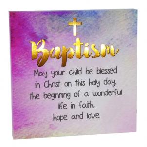 Led With Text- Baptism Block Sign