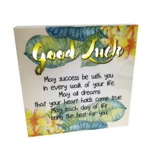 Led With Text-Good Luck Block Sign