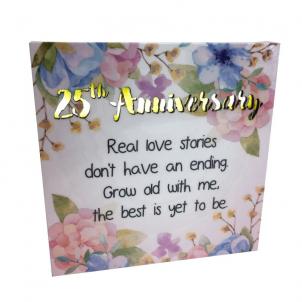 Led With Text-25Th Anniversary Block Sign