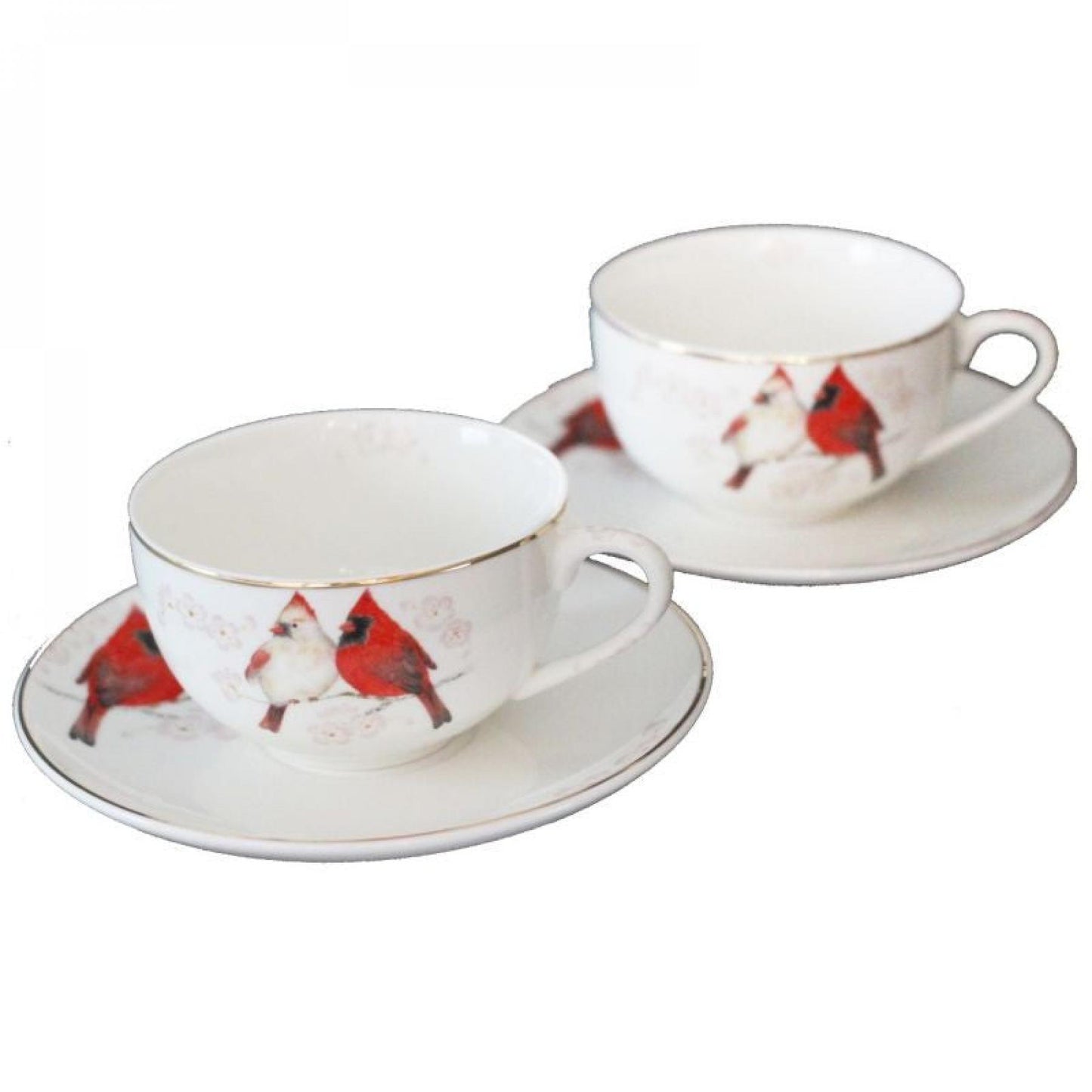 Set Of 2 Cardinals On A Branch Cup & Saucer