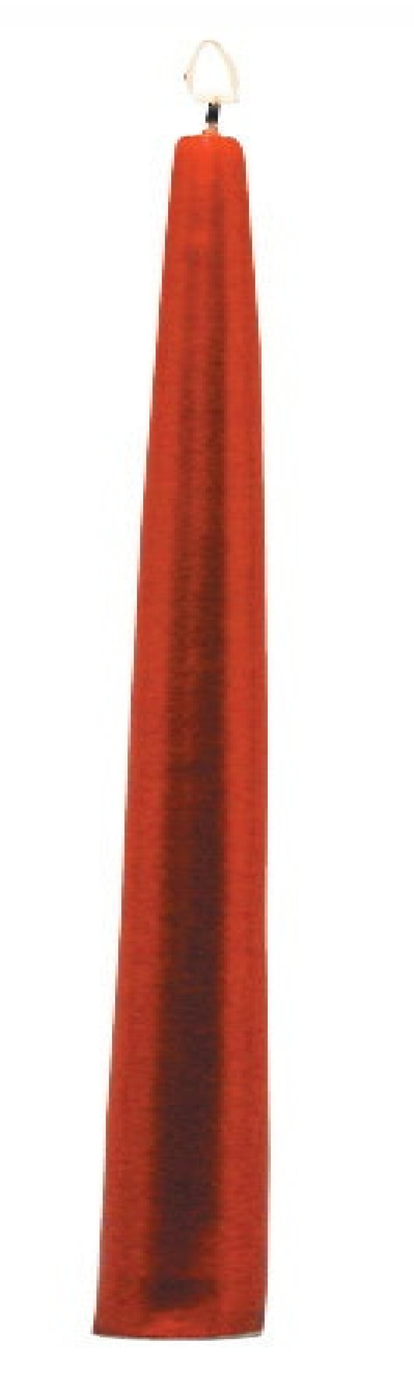 Set Of 12 Metallic Red Taper Candles