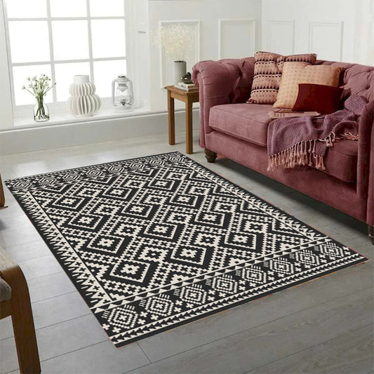 Cabana Indoor Outdoor Black And White Patterned Rug