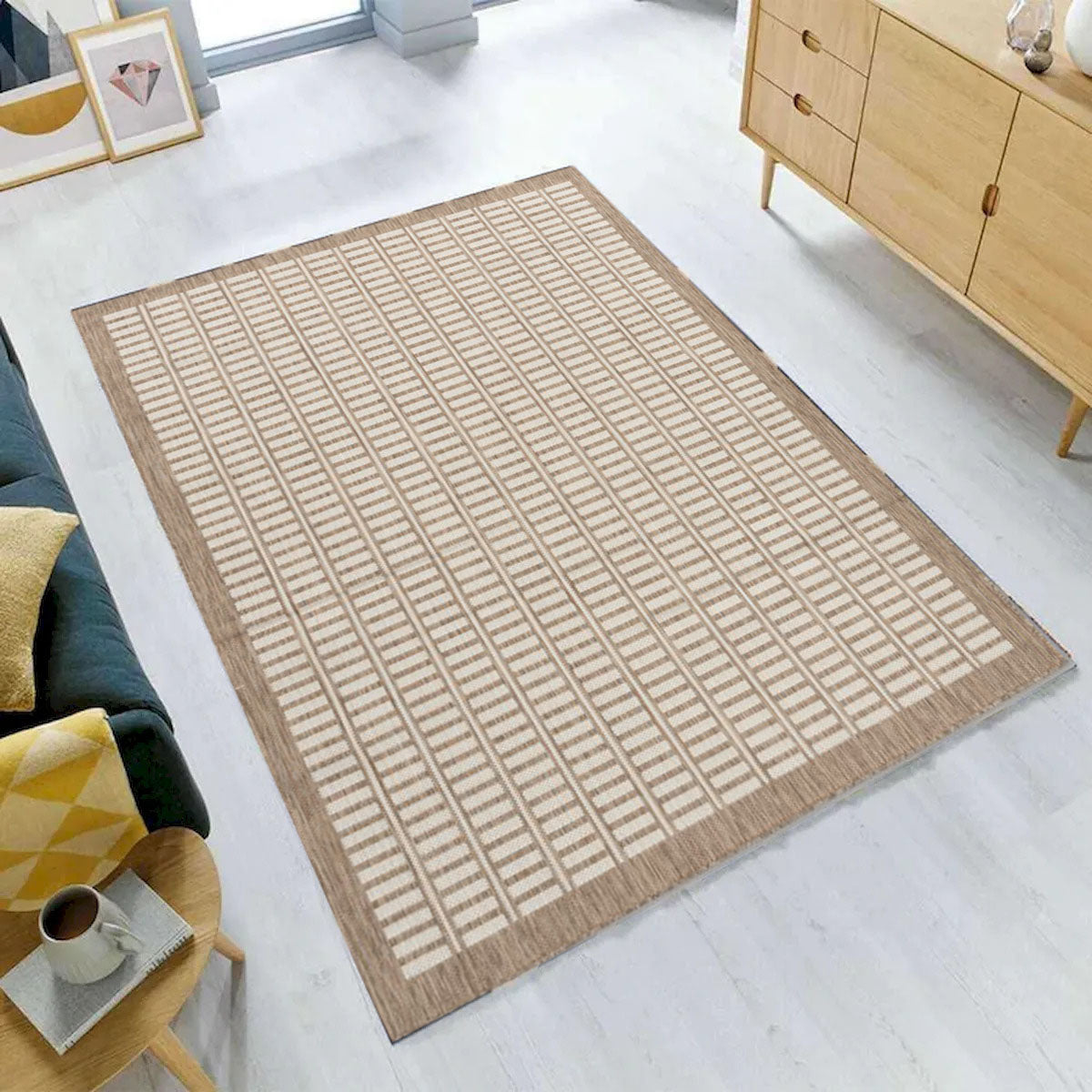 Cabana Indoor Outdoor Sand Rectangles Rug