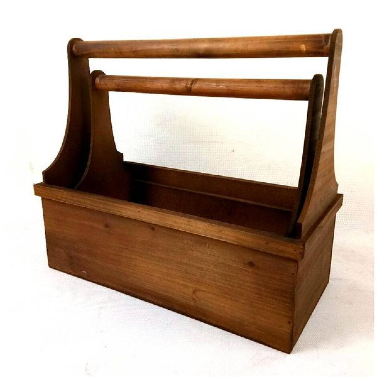 Set Of 2 Wooden Tool-Box Styled Long Handled Boxes