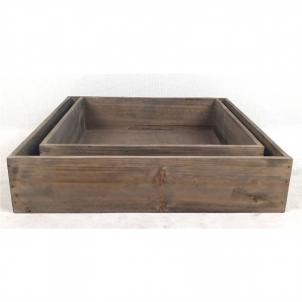 Set Of 2 Square Wood Crates