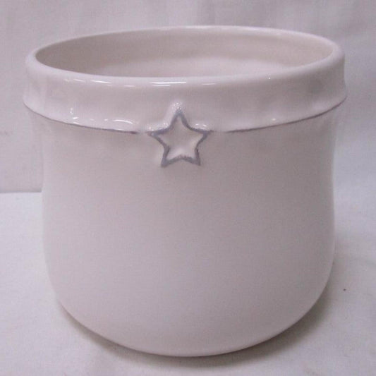 White With Silver Star Planter