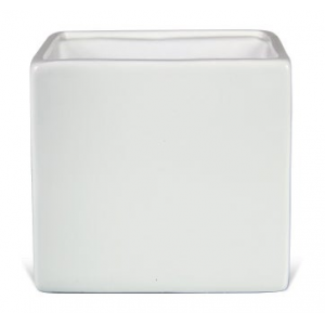 Glazed White Square Planter