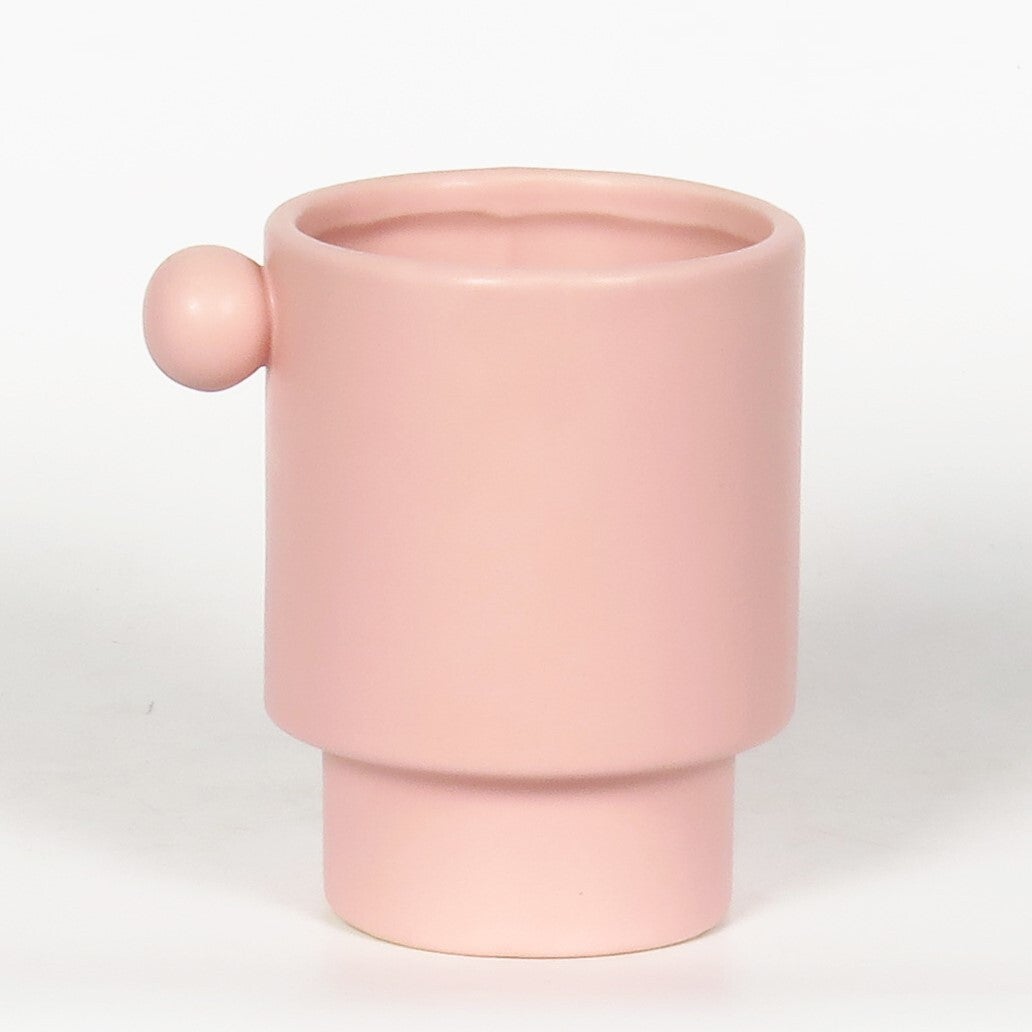 Pink With Round Handle Vase