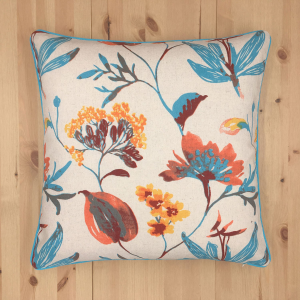 A Touch Of Floral Blues With And Polyester Insert Pillow