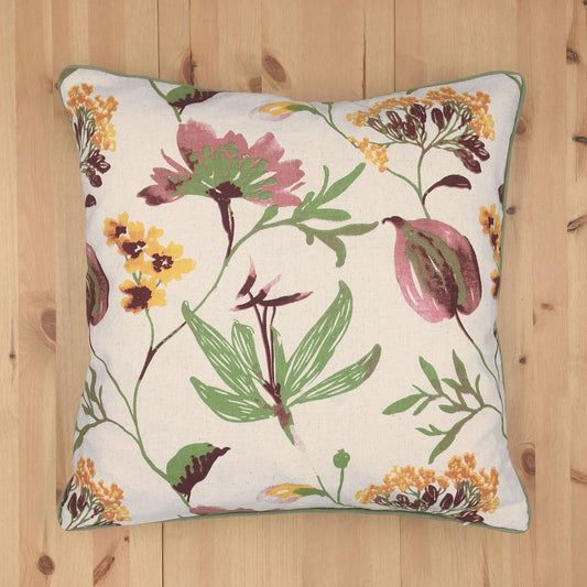 Floral Touch With Polyester Insert Throw Pillow