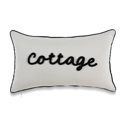 Cottage With 100% Polyester Insert Pillow