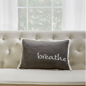 Gray With White Trim Breathe And Feather Insert Pillow