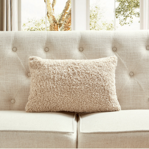 Beige Boucle With Feather Down Insert Pillow