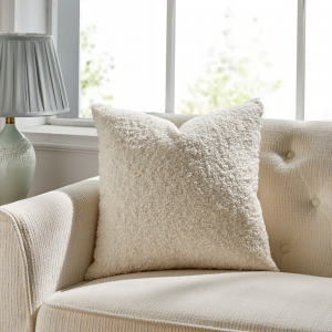 Square Ivory Boucle With Featherdown Insert Pillow