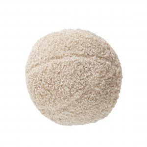 Beige Boucle Ball Shape With Microgel Feather-Like Insert Pillow