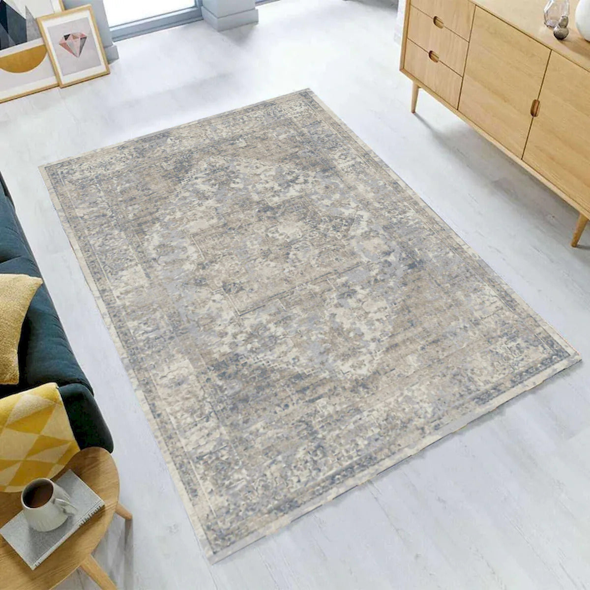 Charisma Muted Gray Distressed Abstract Rug