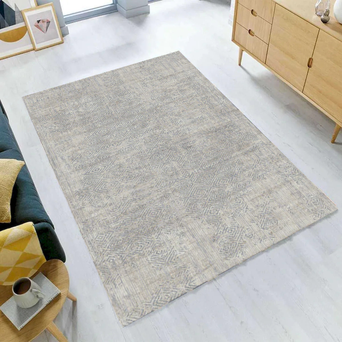 Charisma I Muted Gray Distressed Abstract Rug