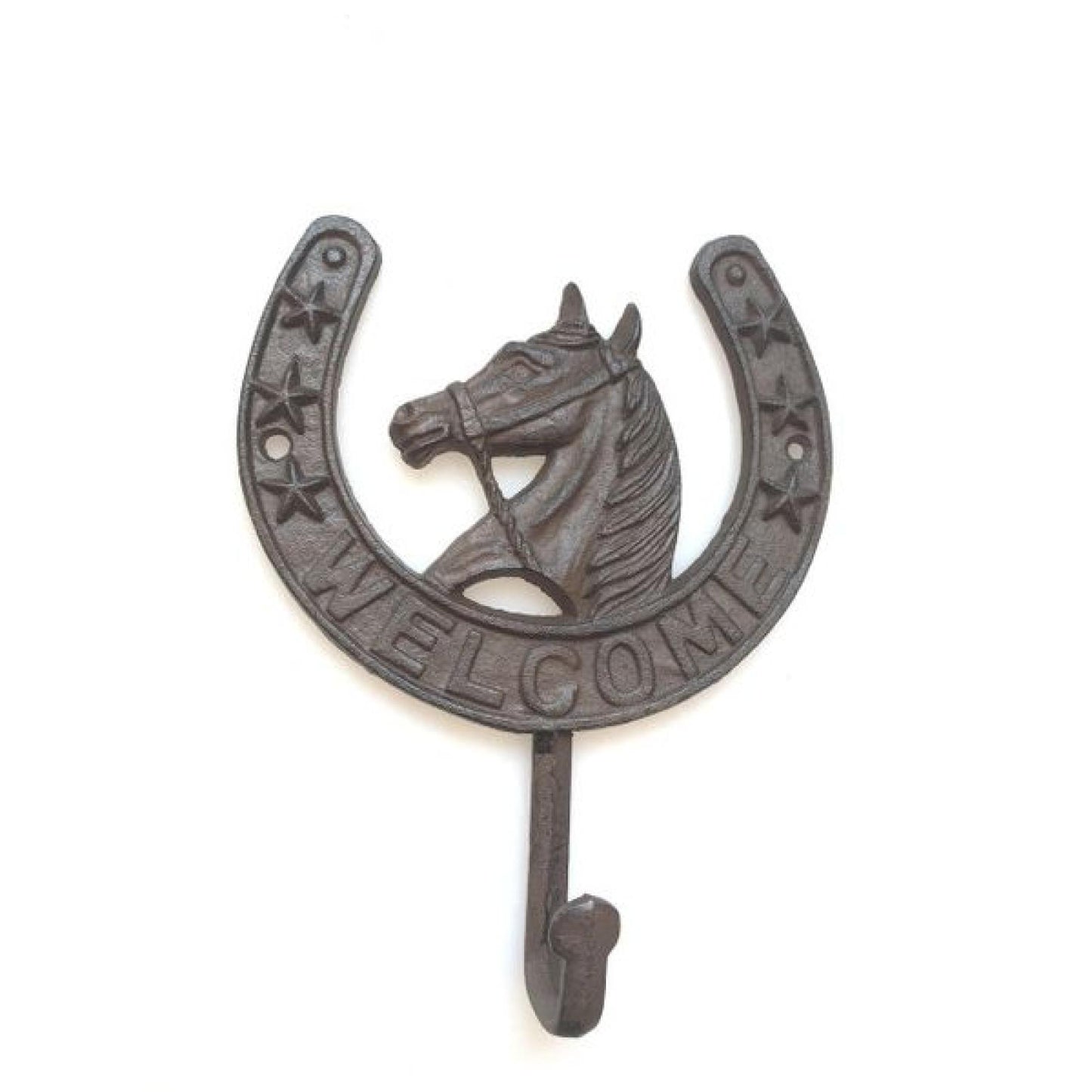 Cast Iron Horseshoe With Hook Welcome Sign