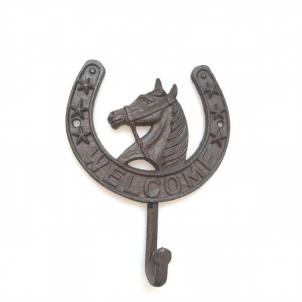 Cast Iron Horseshoe With Hook Welcome Sign