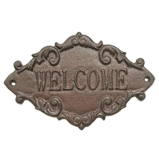 Cast Iron Solid Welcome Sign