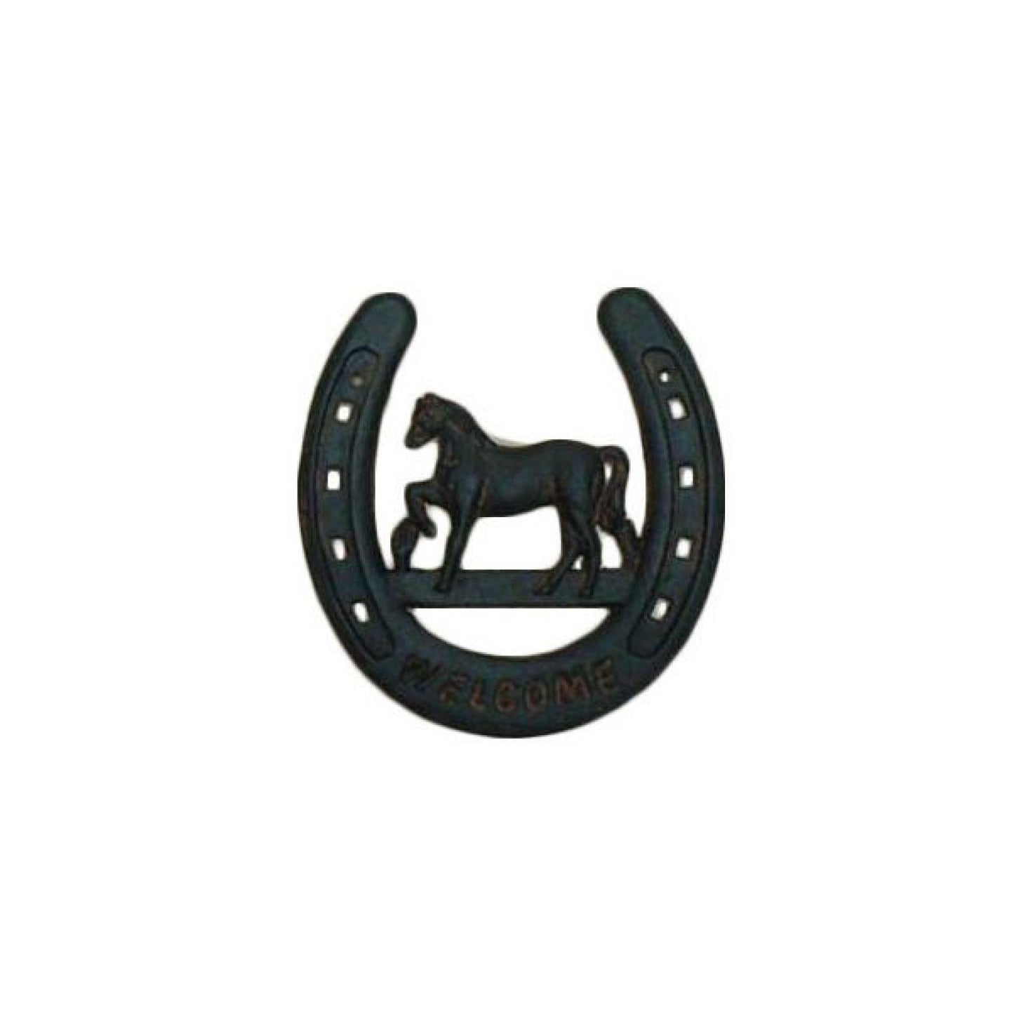 Cast Iron Horseshoe With Horse Welcome Sign