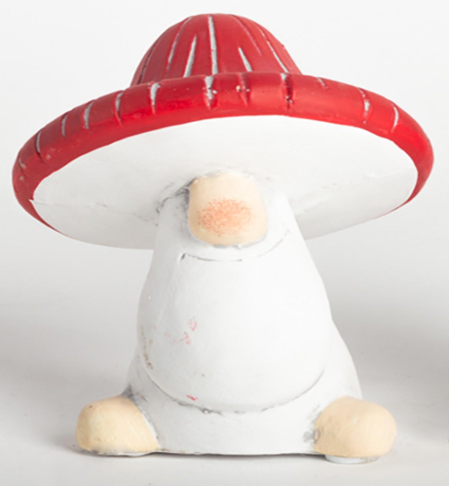 Cement Mushroom With Red Hat Figurine