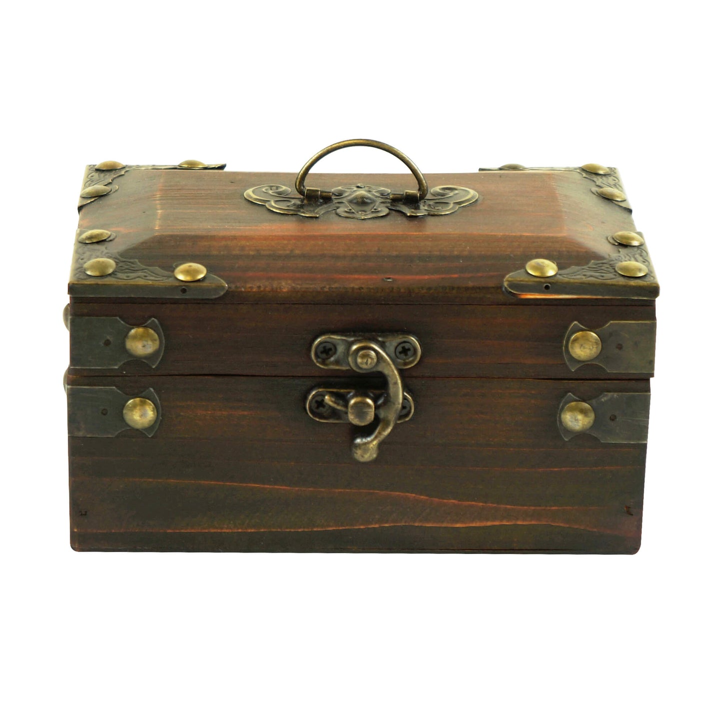 Antique Look With Metal Handle On The Top Decorative Box