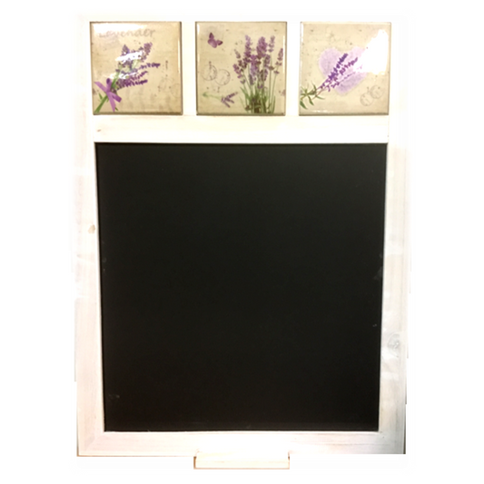 White Wooden Frame With Ceramic Tiles Chalkboard