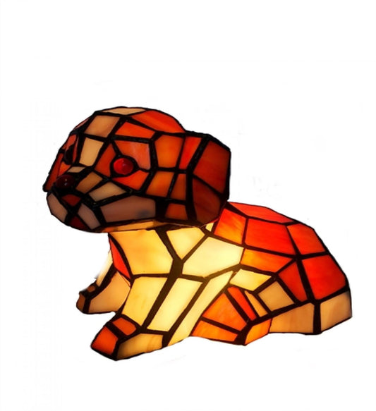 Stained Glass Dog Table Lamp