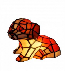 Stained Glass Dog Table Lamp