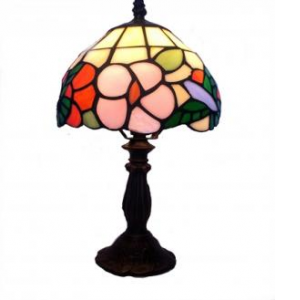 Floral Patterned Stained Glass Table Lamp