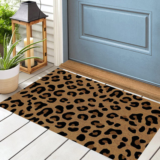 Leopard Print Coir Doormat