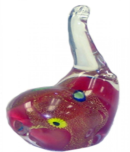 Multi Colored Trunk Up Glass Elephant Figurine