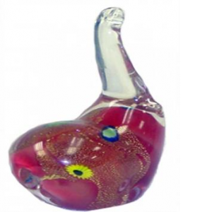 Multi Colored Trunk Up Glass Elephant Figurine