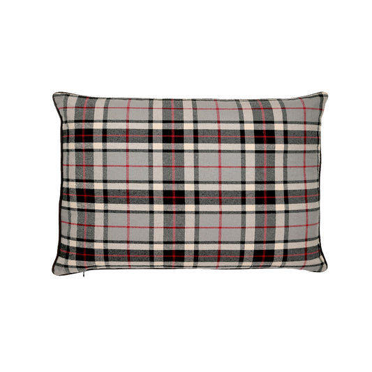 Grays, Red And White Tartan Lumbar With Feather Down Insert Pillow