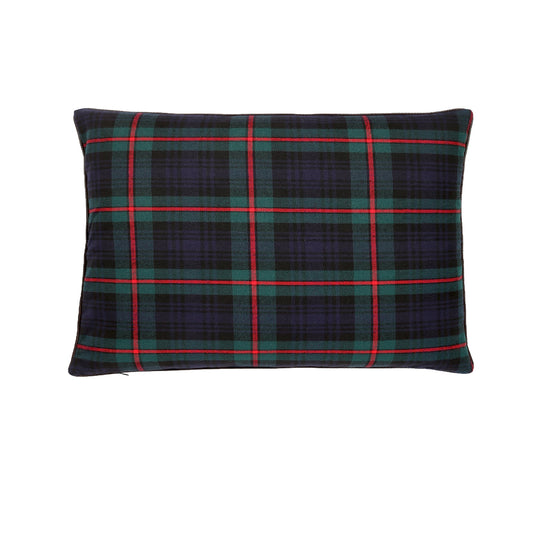 Forest Green, Navy Blue And Red Tartan With Feather Down Insert Pillow