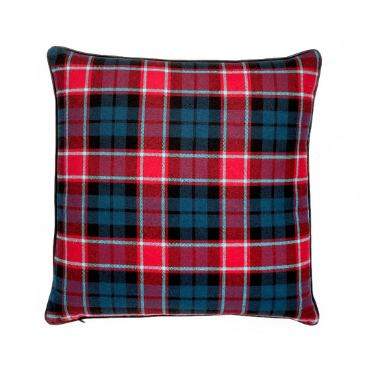 Red And Evening Blue Tartan Pattern With Feather Down Insert Pillow