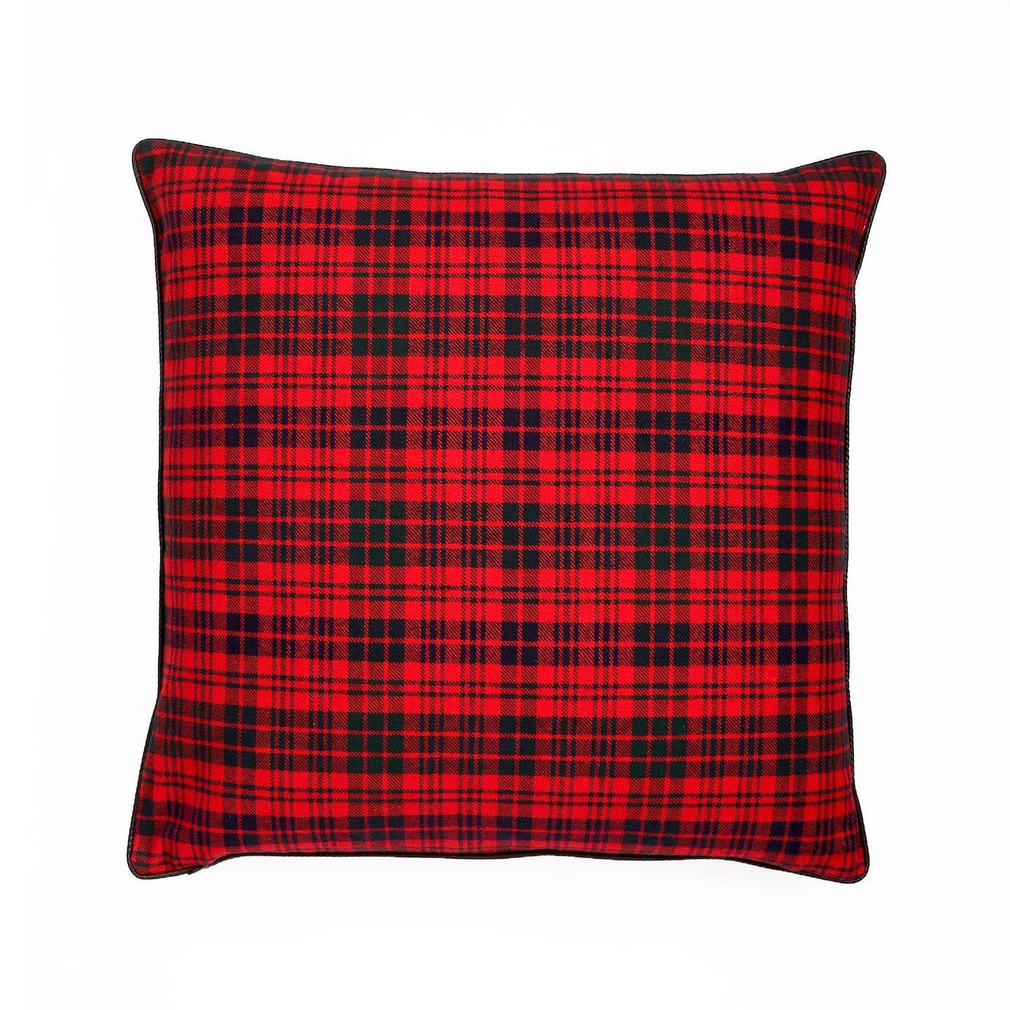 Square Red And Black Plaid With Featherdown Insert Pillow