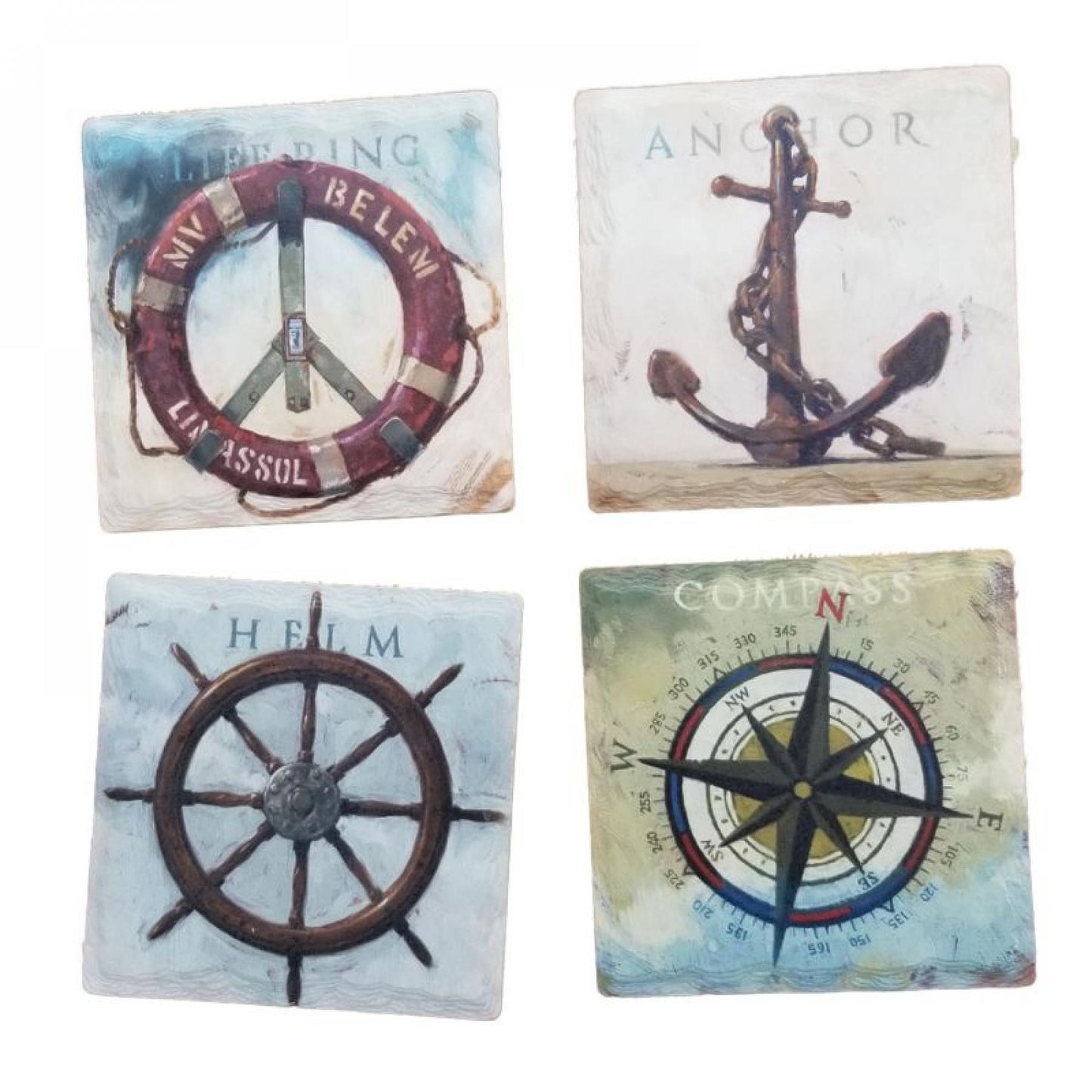 Set Of 4 Nautical Themed Coasters