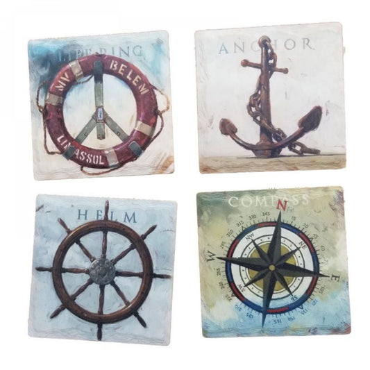 Set Of 4 Nautical Themed Coasters