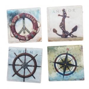 Set Of 4 Nautical Themed Coasters