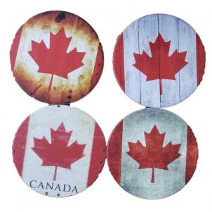 Set Of 4 Canada Maple Leaf Coasters