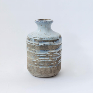 Striped Ceramic Jug Shaped Vase
