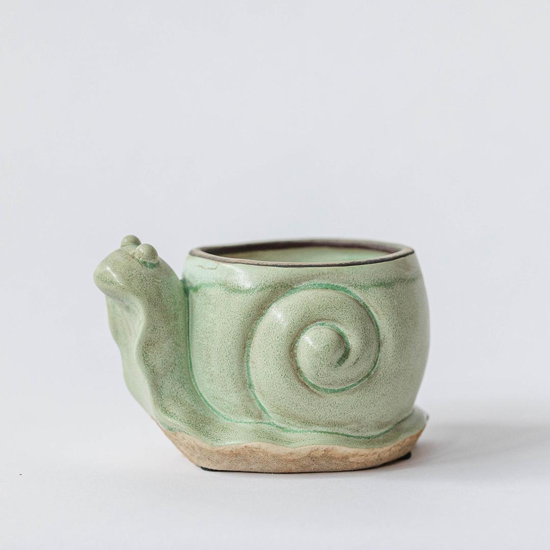 Ceramic Snail Flower Planter